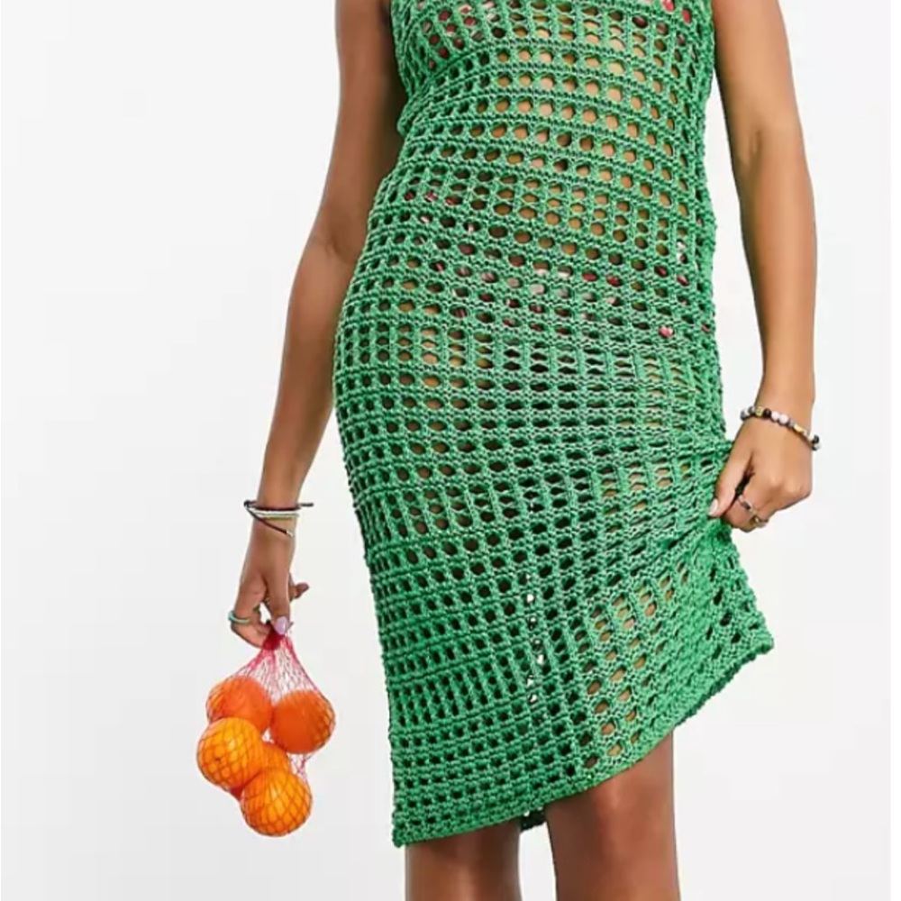 Green Crochet Swim Cover-Up